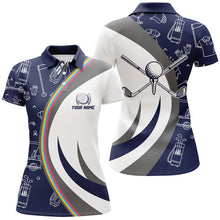 Load image into Gallery viewer, Golf Equipment Womens Golf Polo Shirts, Navy Custom Name Golf Shirts For Women, Golf Gifts LDT0097