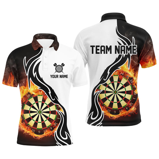 Fire Flame Dartboard Mens Dart Polo Shirts Custom Darts Shirt For Men Dart Jerseys LDT1364