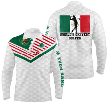 Load image into Gallery viewer, Mexican Flag World's Okayest Golfer Custom White Polo Shirt Patriotic Golf Shirts For Men LDT0432