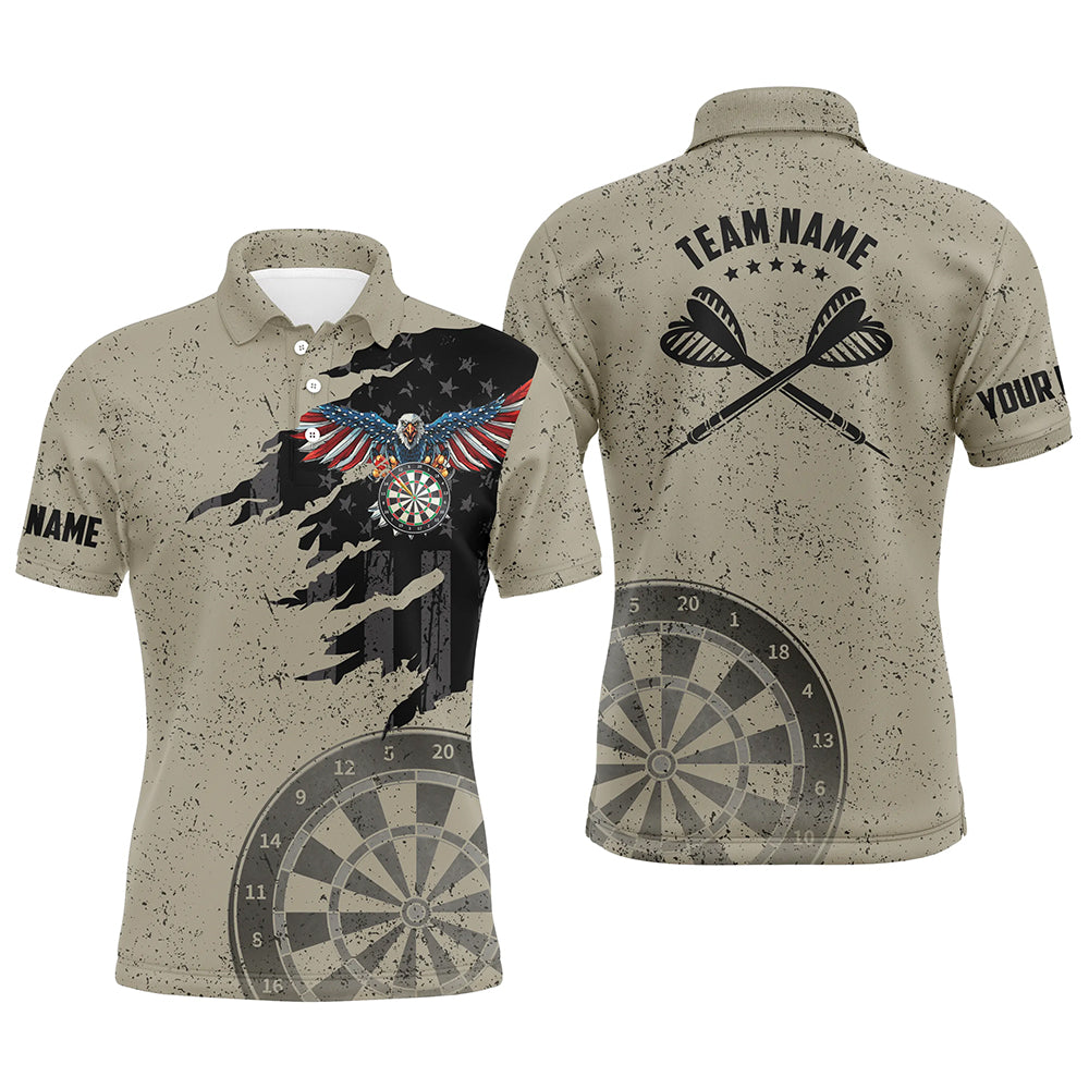 Eagle Retro American Flag Patriotic Mens Darts Shirt Grunge Custom Dart Jerseys For Men LDT0974