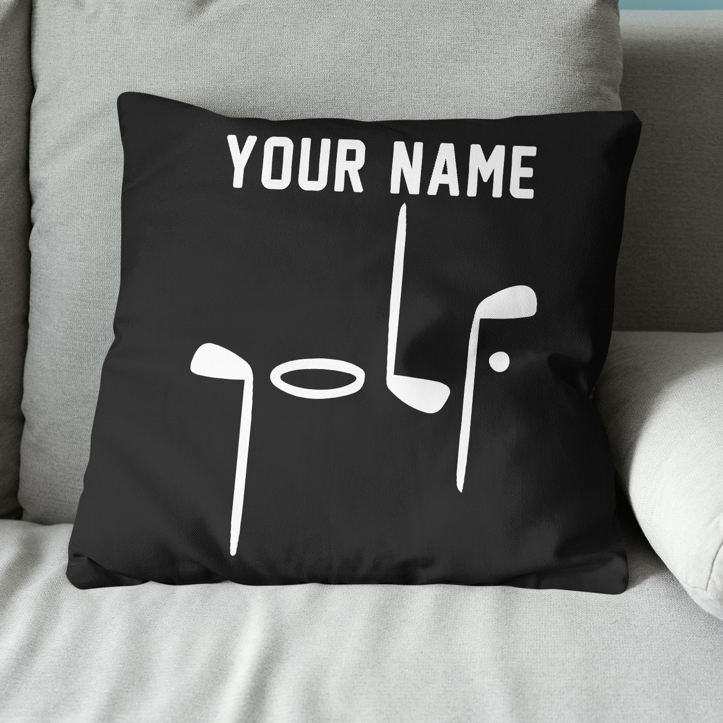 Black White Golf Clubs Customized Golf Pillow Golf Gifts For Golf Lovers LDT1083