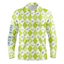 Load image into Gallery viewer, Golf Pattern With Balls Green Argyle Mens Polo Shirt Custom Golf Shirts For Men Golf Gifts LDT0571