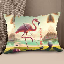 Load image into Gallery viewer, Golf Flamingo Tropical Custom Pillow Personalized Golf Gifts For Golfer LDT1169