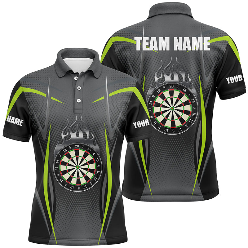 Green Grey Sports Style Mens Darts Polo Shirt Custom Darts Shirt For Men Dart Jerseys LDT1383