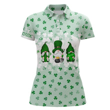 Load image into Gallery viewer, St. Patrick'S Day Watercolor Gnomes On Green Clover Womens Golf Polo Shirts Funny Golf Shirts LDT1020