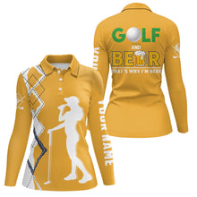 Load image into Gallery viewer, Golf And Beer That's Why I'm Here Women Polo Shirt Custom Beer Golf Shirt For Women Golf Gift LDT0534
