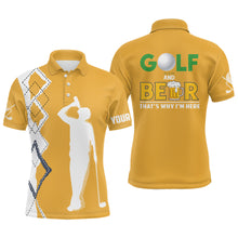 Load image into Gallery viewer, Golf And Beer That's Why I'm Here Mens Polo Shirt Custom Beer Golf Shirt For Men Golf Gifts LDT0534