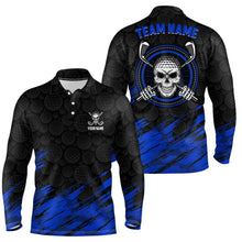 Load image into Gallery viewer, Personalized 3D All Over Print Skull Mens Golf Polo Shirt Navy Black Golf Shirts For Men LDT0560