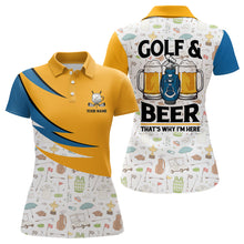 Load image into Gallery viewer, Golf &amp; Beer That's Why I'm Here Golf Icons Seamless Polo Shirts Cool Golf Shirts For Women LDT0471