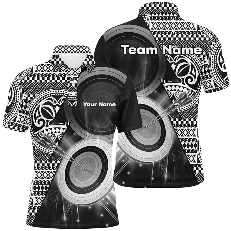 Personalized Tribal White Black Target Archery Polo Shirts For Men Custom Archery Team Jerseys VHM1141
