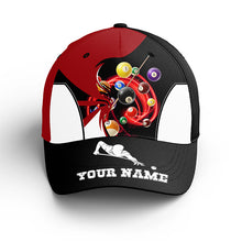 Load image into Gallery viewer, Personalized Red Black Billiard Balls Hats Cap For Players Billiards, Adjustable Top Hat Billiards VHM0453