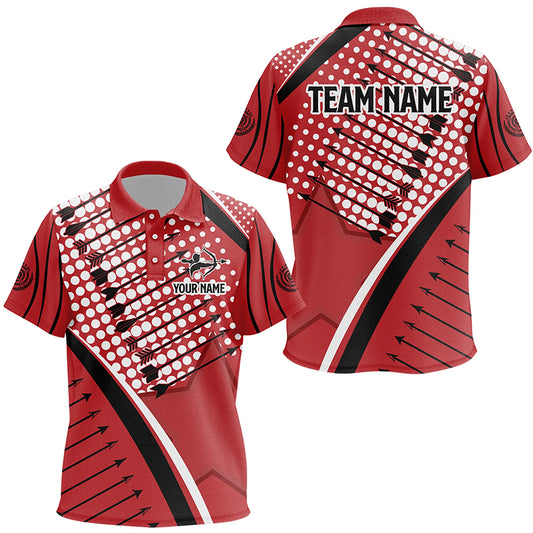 Personalized Red Arrows Pattern Archery Polo Shirts For Kids, Custom Archery Team Shirts VHM0689