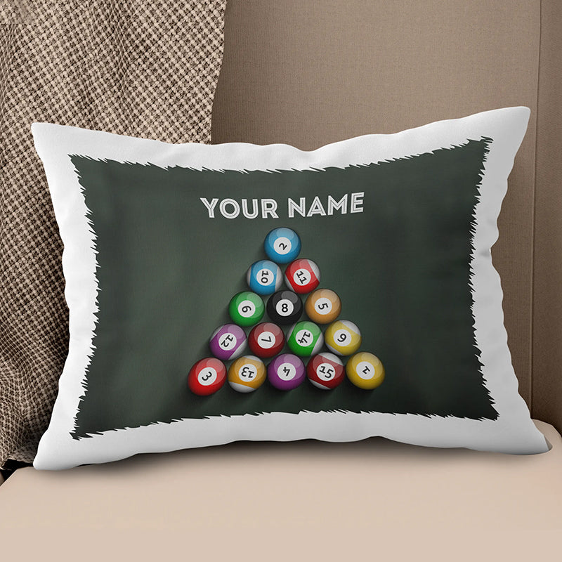 Personalized Pool Balls Pillow Custom 8 Ball Throw Pillow Billiard Gifts VHM0834
