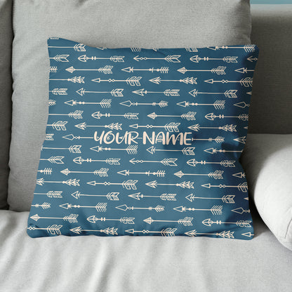 Personalized Blue Arrow Archery Pillow Custom Throw Pillow Archery Gifts VHM0836