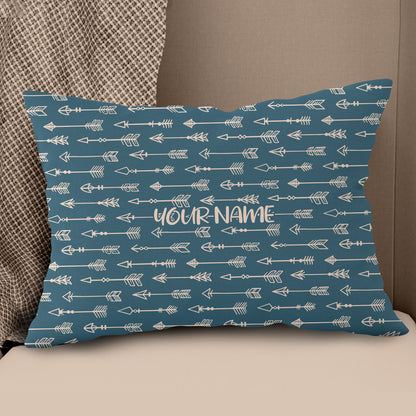 Personalized Blue Arrow Archery Pillow Custom Throw Pillow Archery Gifts VHM0836