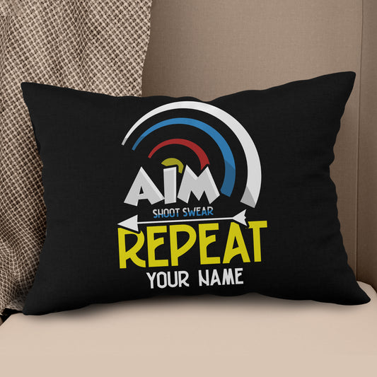 Aim Shoot Swear Repeat Archery Pillows Custom Throw Pillow Archery Gifts VHM0839