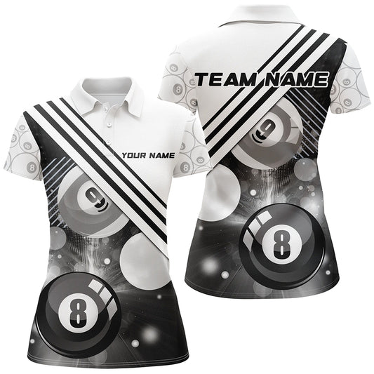 Personalized 8 Ball 9 Ball Pattern Billiards Shirts For Women Billiard Jerseys Billiards Team Shirts VHM1201