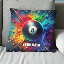 Load image into Gallery viewer, Personalized Colorful Painted 8 Ball Billiard 3D Pillow, Billiards Gifts VHM0901