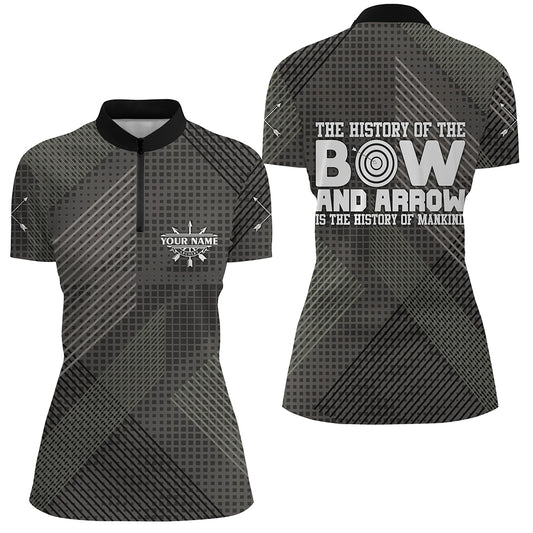 Personalized History Of Bow And Arrow Archery Quarter-Zip Shirts For Women, Arrows Archery Jerseys VHM0765