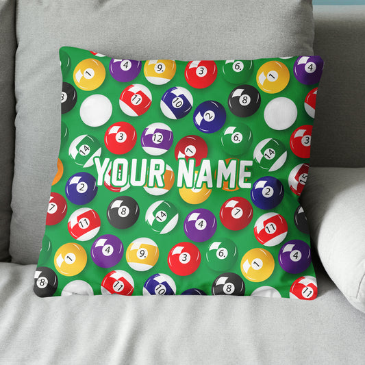 Personalized Billiard Balls Pillow, Custom Throw Pillows Billiards Gifts VHM0842