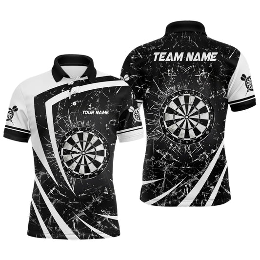 Personalized Black White Glass Break Dart Polo Shirts Custom Dart Shirts For Men Dart Team Shirts VHM1162