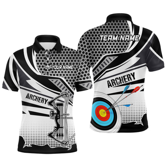 Personalized Modern Compound Bow And Arrow Archery Polo Shirts For Men, 3D Target Archery Shirts VHM0668