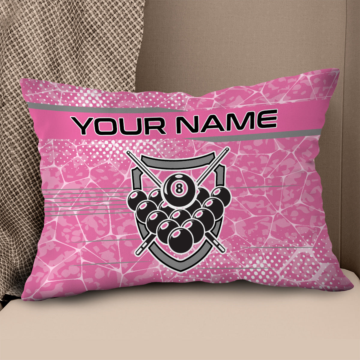 Personalized Pink Billiard 8 Ball Pillow Custom Pool Balls Pillow Gifts VHM0865