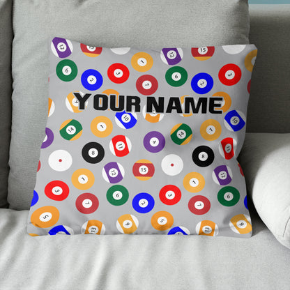 Personalized Billiard Balls Pillow Custom Throw Pillow Top Billiard Gift VHM0885