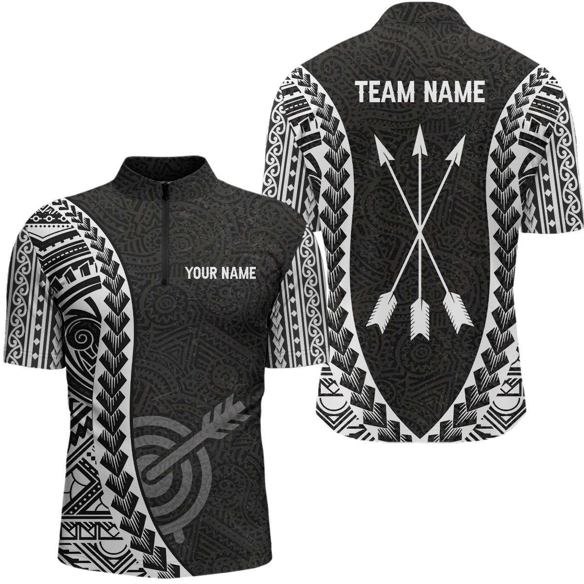 Personalized Tribal Pattern Target Archery Quarter-Zip Shirts For Men, Arrows Archery Team Shirts VHM0764