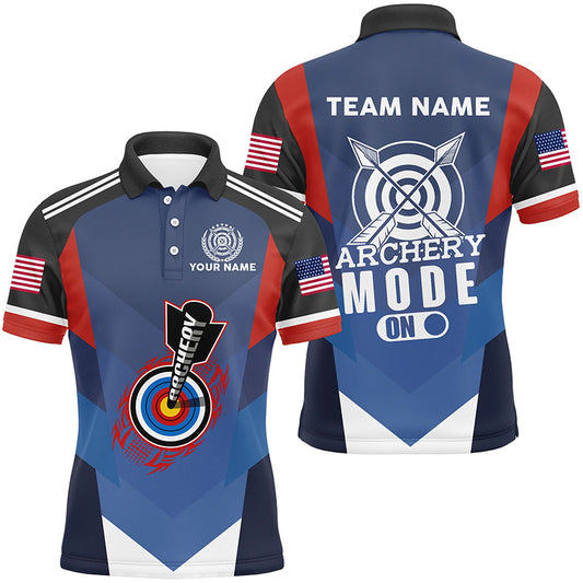 Archery Mode On 3D Target Personalized Men Polo Shirts Custom Archery Jerseys Shirts For Archer TDM0437