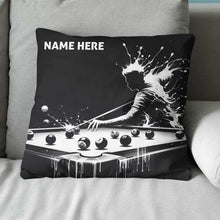 Load image into Gallery viewer, Funny Billiard Player Custom Black Pillows, Billiards Decorative Pillows TDM0833