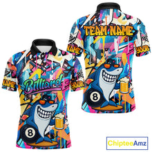 Load image into Gallery viewer, Funny Shark Colorful Graffiti Style Custom 8 Ball Billiard Shirt For Men Best Billiard Team Jersey TDM3850