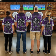 Load image into Gallery viewer, Purple Brick-Wall Fierce Bulldog Women Darts Quarter- Zip Team Shirt Personalized Name For Players NYN2115