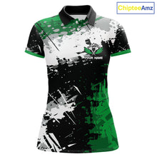 Load image into Gallery viewer, Custom Green Grunge Darts Shirt With Pocket Option For Women, Dart Team Jersey TDM5887