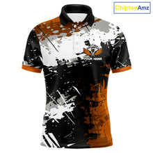Load image into Gallery viewer, Custom Orange Grunge Dart Shirt With Pocket Option For Men, Dart Team Jersey TDM5889