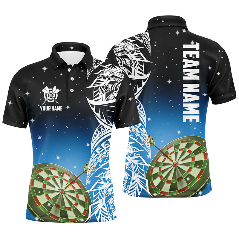 Personalized 3D Dart Board Blue Version Men Polo Shirts Custom Dart League Shirts Dart Jerseys TDM1201
