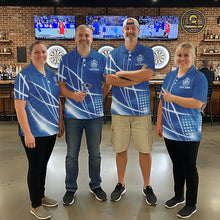 Load image into Gallery viewer, Blue Darts Jersey For Men Custom Light Streaks Darts Tournament Team Shirt Polo &amp; Quarter Zip TDM6026