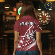 Load image into Gallery viewer, Red Darts Jersey For Women Custom Light Streaks Darts Tournament Team Shirt Polo &amp; Quarter Zip TDM6027