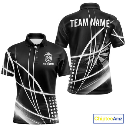 Black And White Darts Jersey For Men Custom Light Streak Darts Team Shirt Polo & Quarter Zip TDM6028