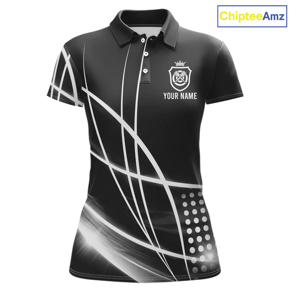 Black And White Darts Jersey For Women Custom Light Streak Darts Team Shirt Polo & Quarter Zip TDM6028