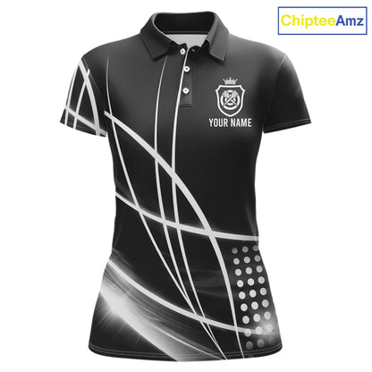 Black And White Darts Jersey For Women Custom Light Streak Darts Team Shirt Polo & Quarter Zip TDM6028
