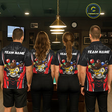 Load image into Gallery viewer, Funny 8 Ball &amp; 9 Ball Billiard Shirt For Women Custom Black And Red Pool Team Shirt, Billiard Jersey TDM5408