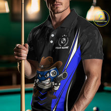 Load image into Gallery viewer, Black And Blue Funny 10 Ball Billiard Shirt For Men Custom Pool Team Shirts, Billiard Jersey TDM5410