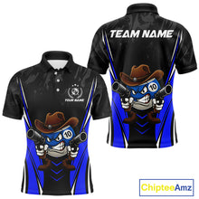 Load image into Gallery viewer, Black And Blue Funny 10 Ball Billiard Shirt For Men Custom Pool Team Shirts, Billiard Jersey TDM5410