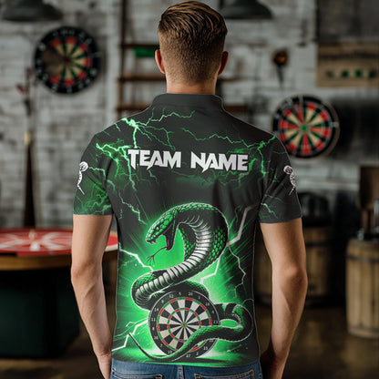 Green Thunder Lightning Custom Cobra Snake Men Dart Shirts Best Dart Jerseys Dart Team Shirts TDM3395