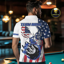Load image into Gallery viewer, 8 Ball Pool Claw American Flag Billiard Shirt For Men Custom Patriotic Billiard Team Jersey|White TDM6043