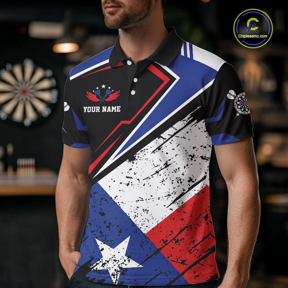 Personalized Grunge Texas Flag Darts Shirt For Women Custom Patriotic Texas Darts Team Jersey TDM5420