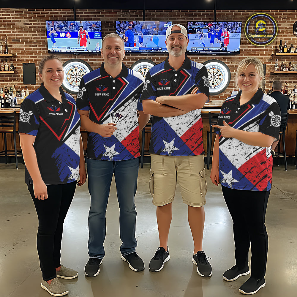 Personalized Grunge Texas Flag Darts Shirt For Women Custom Patriotic Texas Darts Team Jersey TDM5420