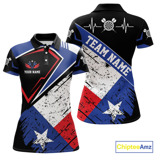 Personalized Grunge Texas Flag Darts Shirt For Women Custom Patriotic Texas Darts Team Jersey TDM5420