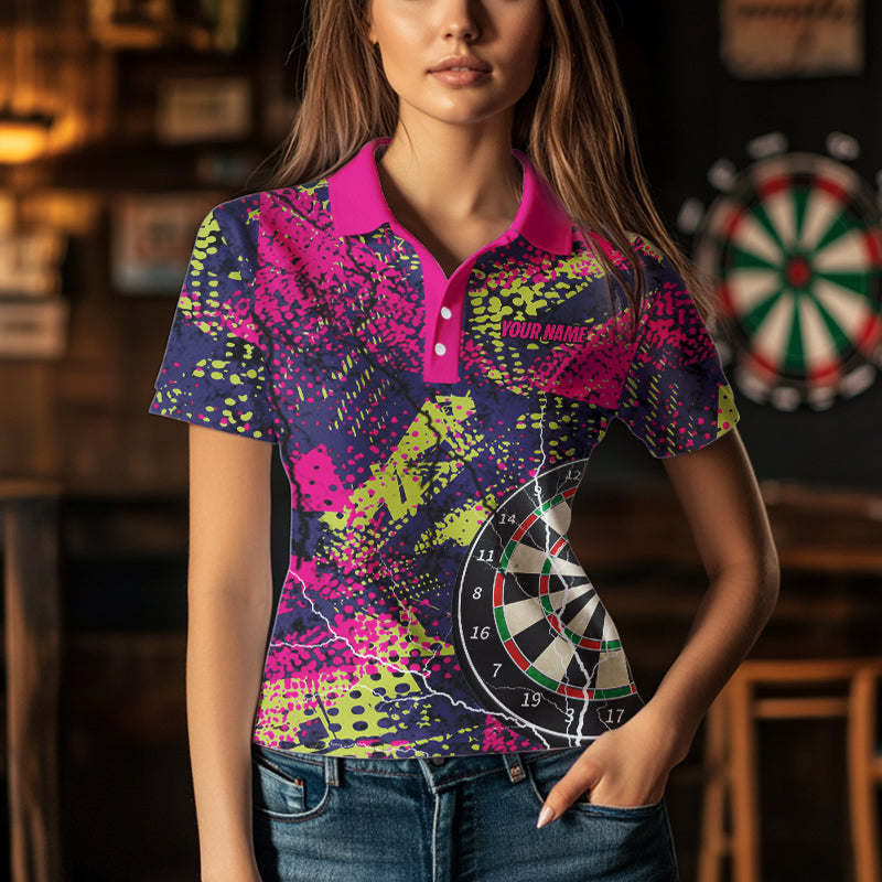 Grunge Colorful Lightning Darts Shirts For Women Custom Funny Dart Jersey TDM3543